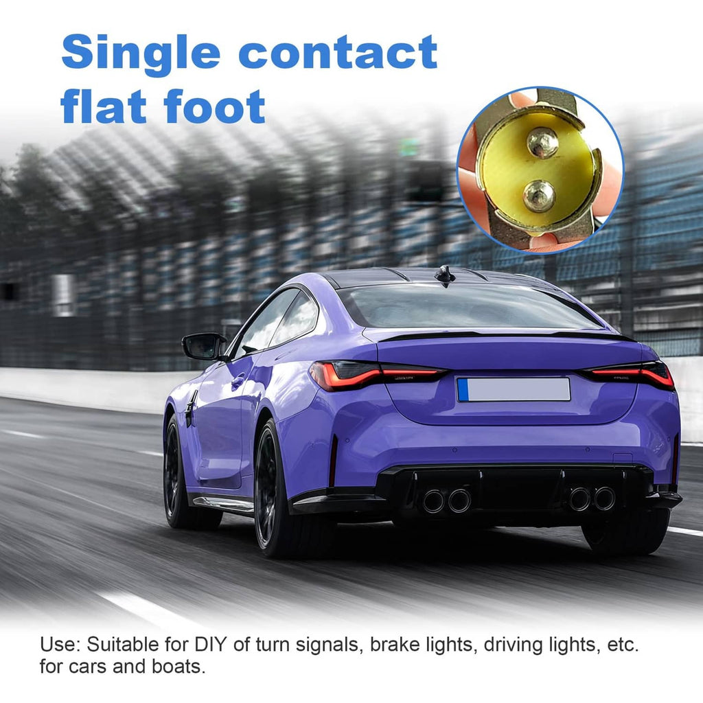 Car bulb socket with single flat contact and round metal base, BAY15D/1157