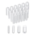 Clear round rubber end caps assortment, transparent cylindrical tips, 100 pcs