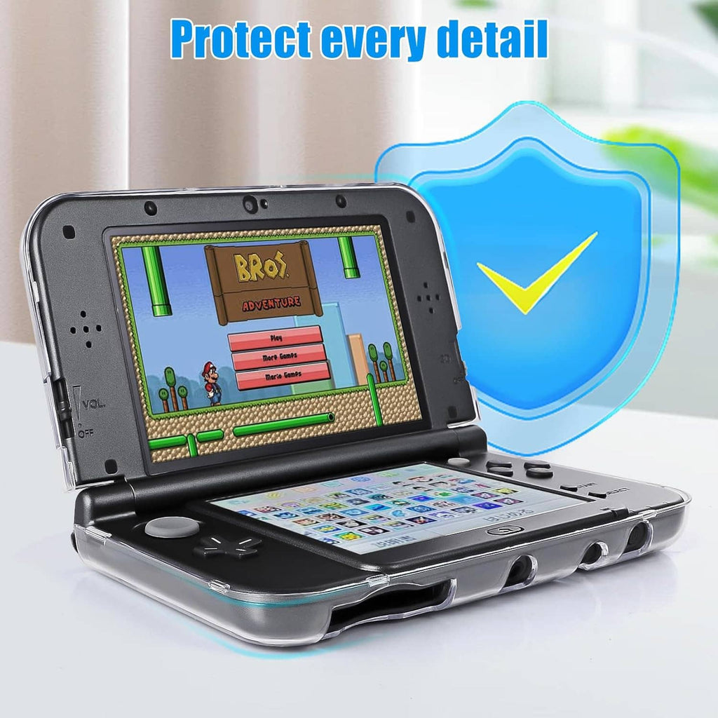 Ultra-clear hard shell case for New Nintendo 3DS XL, open with both screens visible