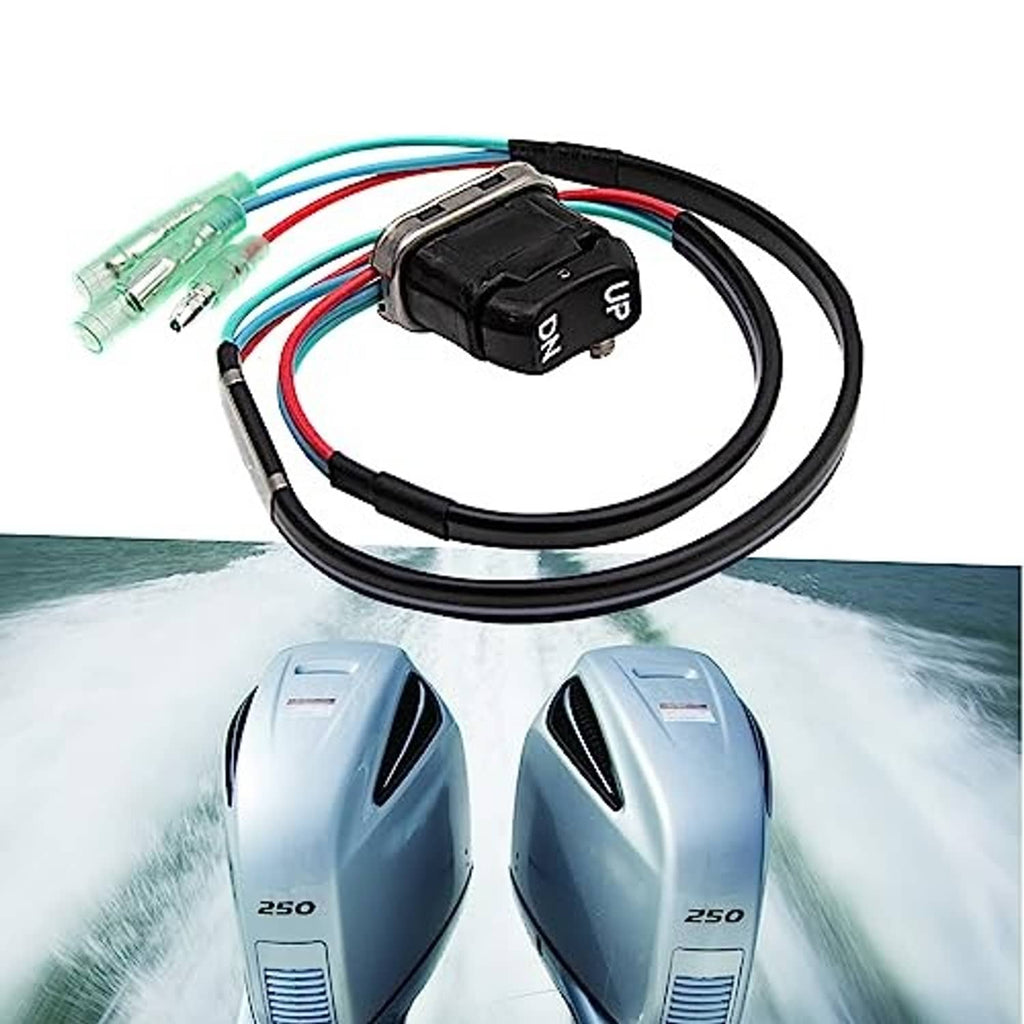 Tilt trim switch with black switch housing and wiring harness with multi-color leads