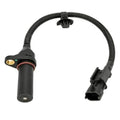 Crankshaft position sensor with black wiring harness and electrical connector