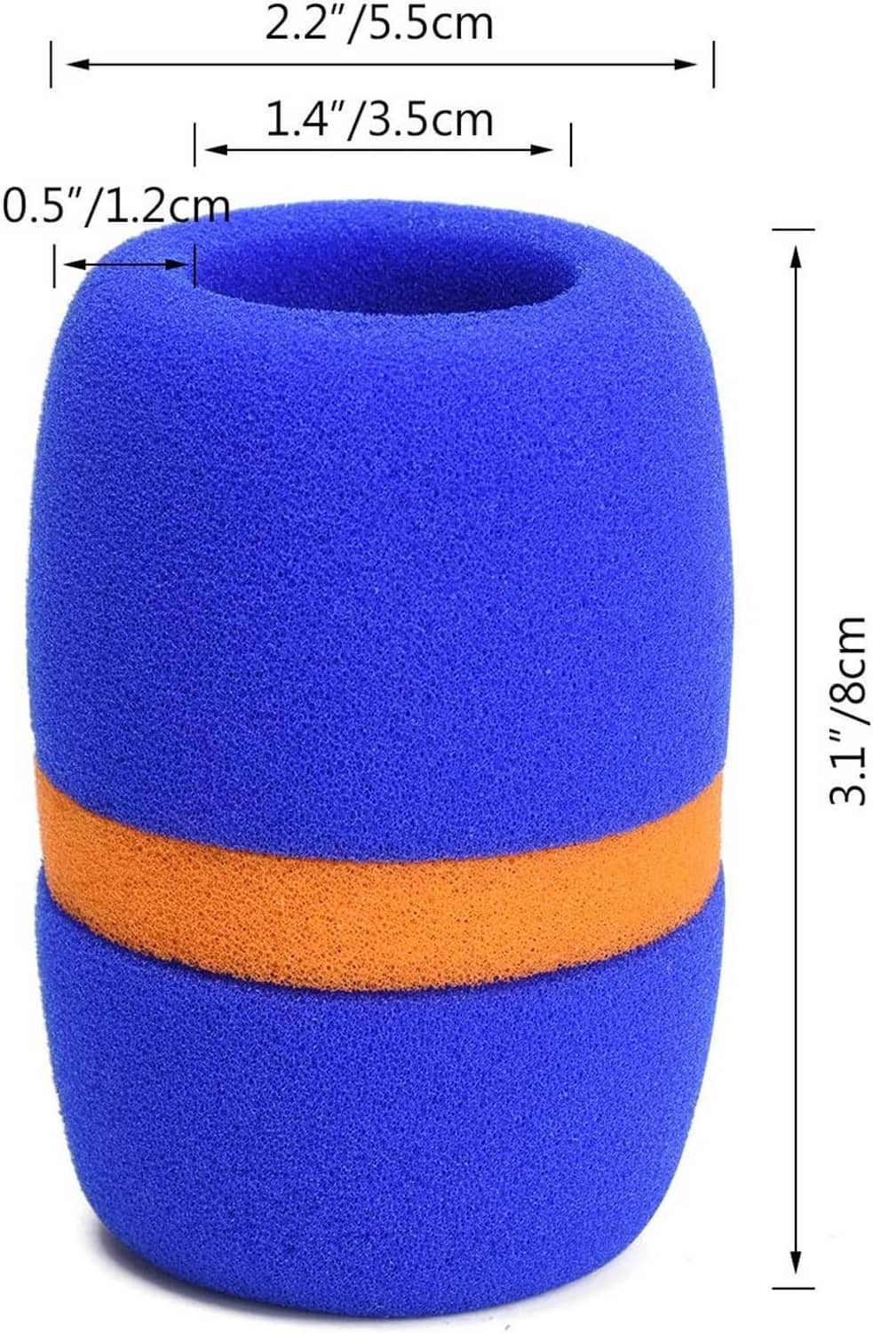 Blue foam microphone windscreen cover with red base band
