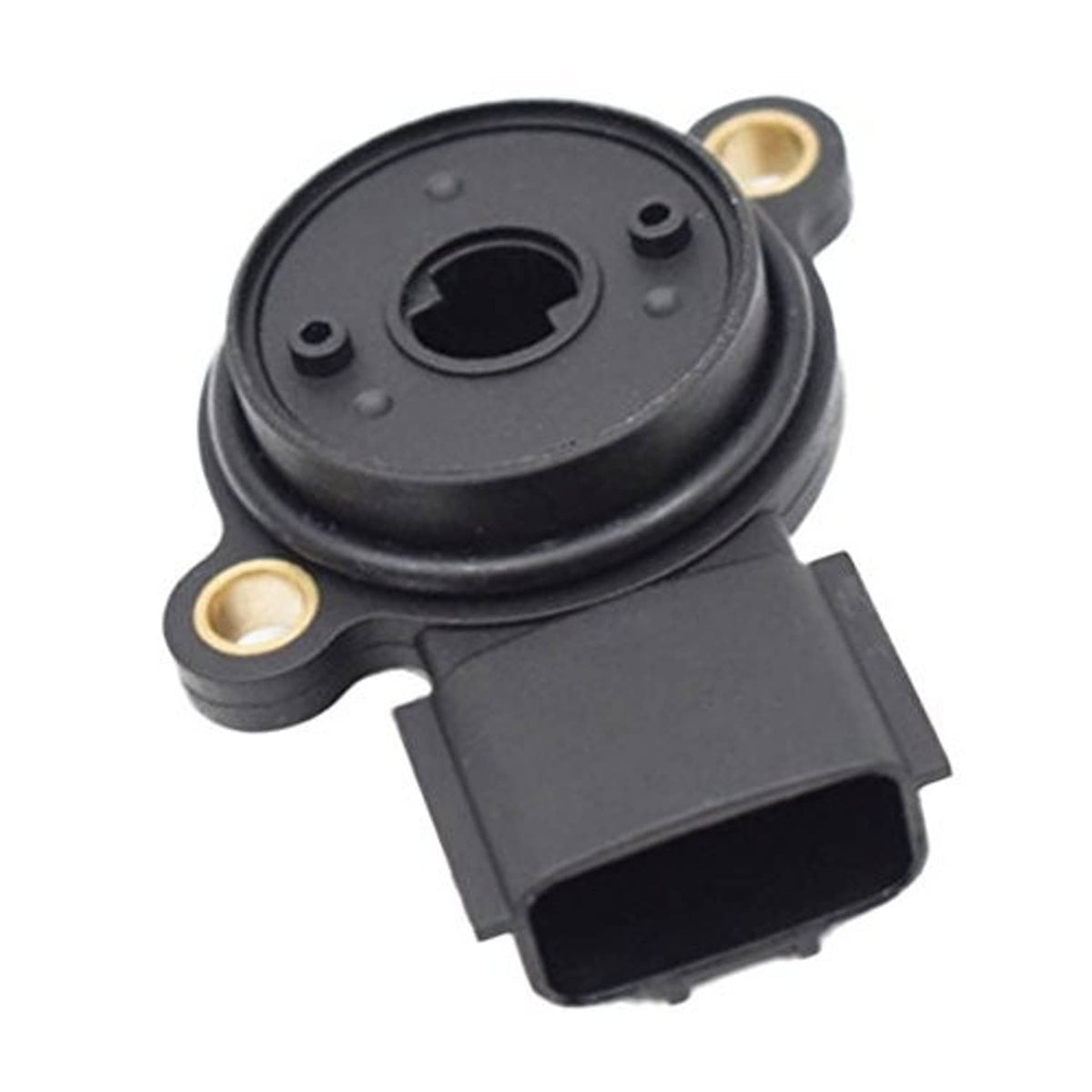 Shift angle position sensor showing black housing and side connector plug