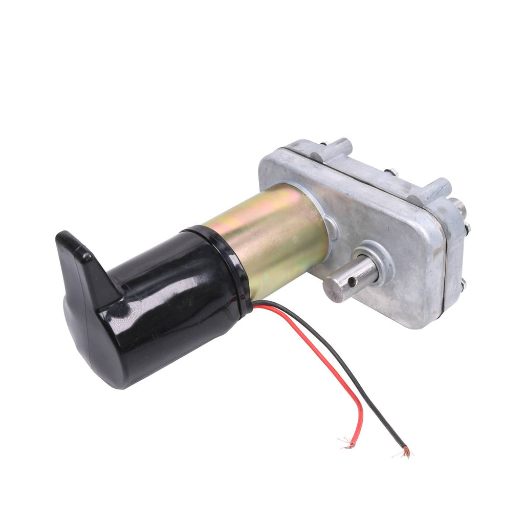 RV slide-out motor with black housing, rainbow-finish metal cylinder, and wires