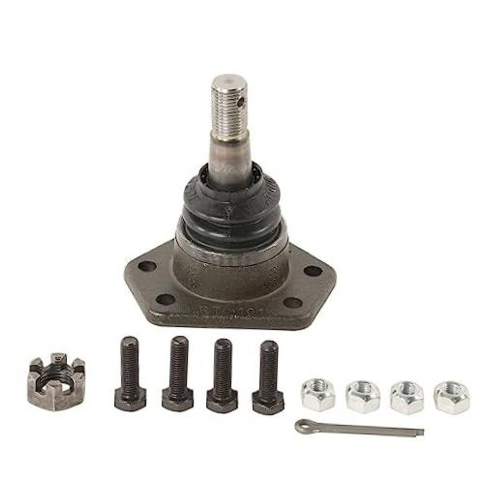 Front upper suspension ball joint with mounting flange, threaded stud, and hardware kit