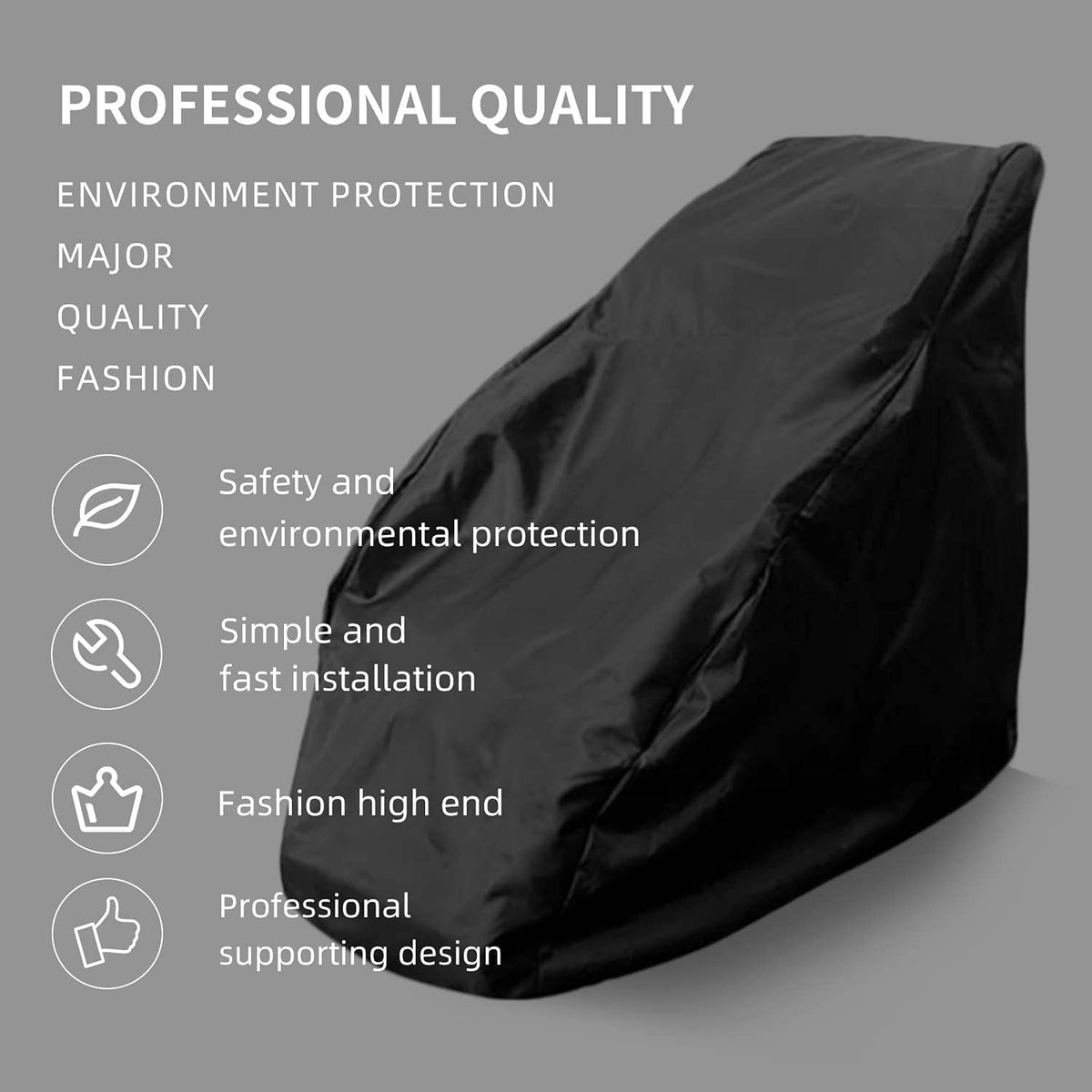 Black massage chair cover with secure fit and quick installation