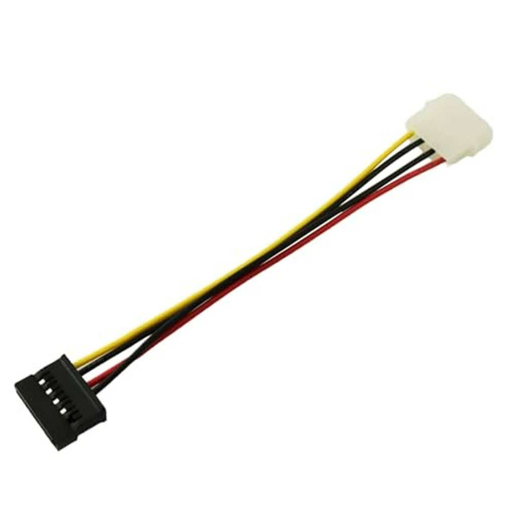 4-pin IDE to SATA power cable with white plug and black header, red/yellow/black wires
