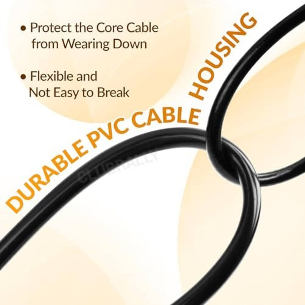 Durable black PVC throttle cable with protective core line