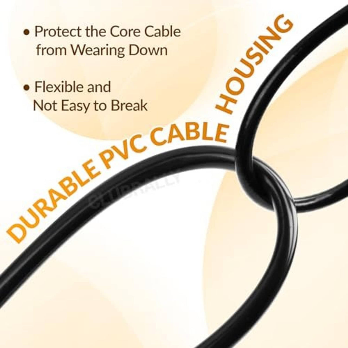 Durable black PVC throttle cable with protective core line