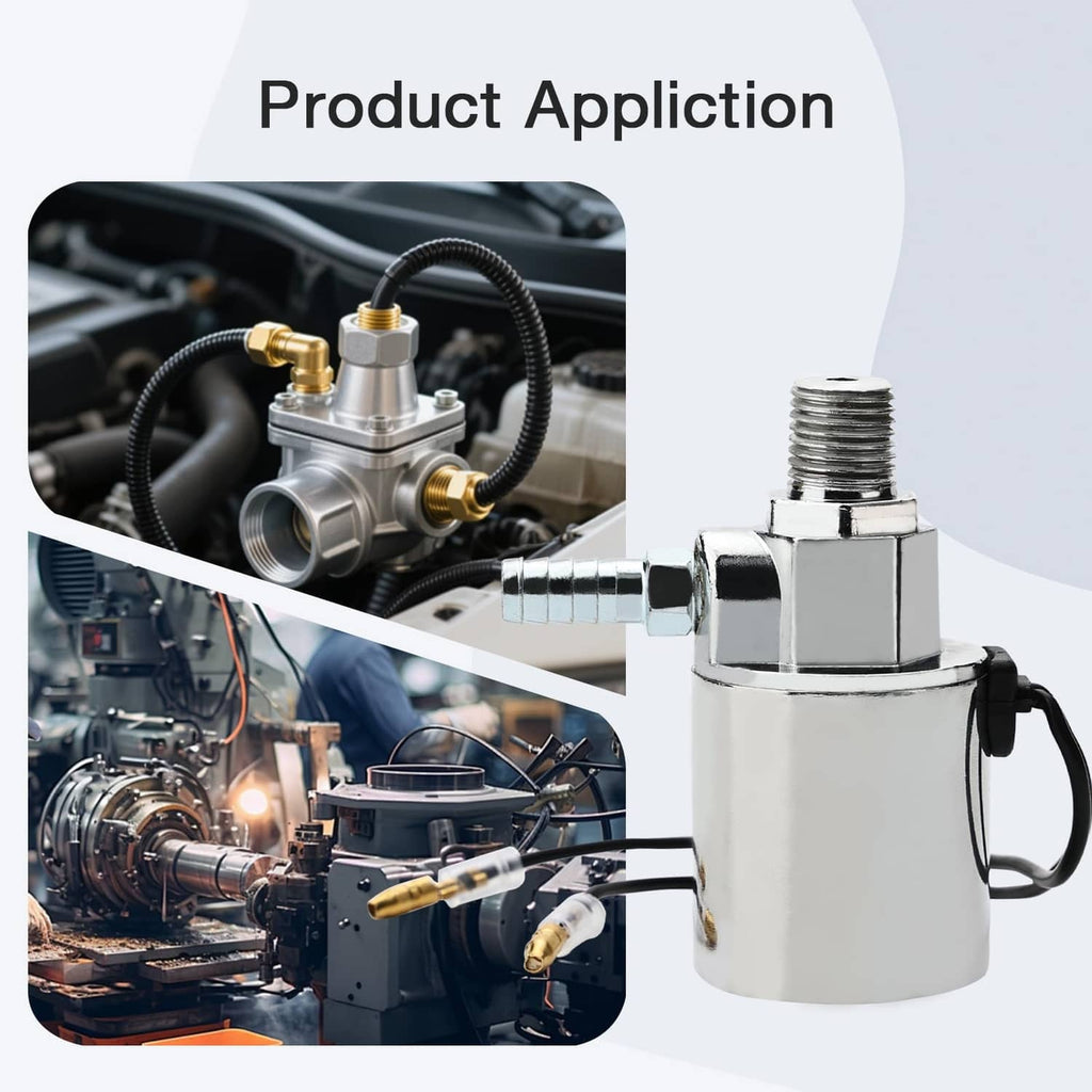 Air horn solenoid valve installed setup with chrome body and connected wiring