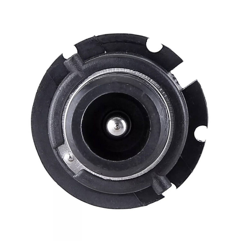 HID xenon lamp base with black circular housing and metal mounting ring