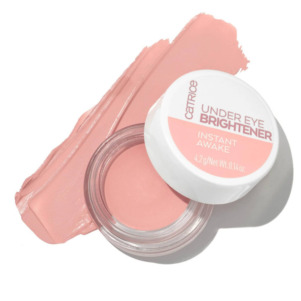 Catrice Under Eye Brightener jar with swirled 010 Light Rose cream