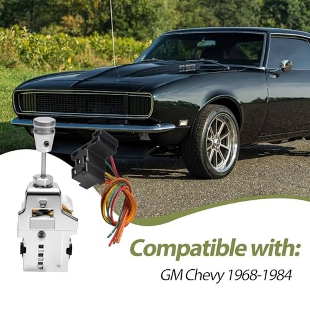 Headlight switch wiring harness kit with chrome switch assembly and color-coded wires