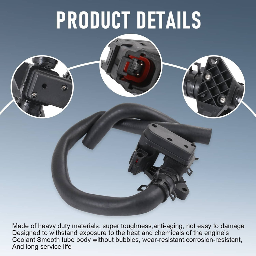 Black heater inlet hose control valve with connector ports and mounting plate