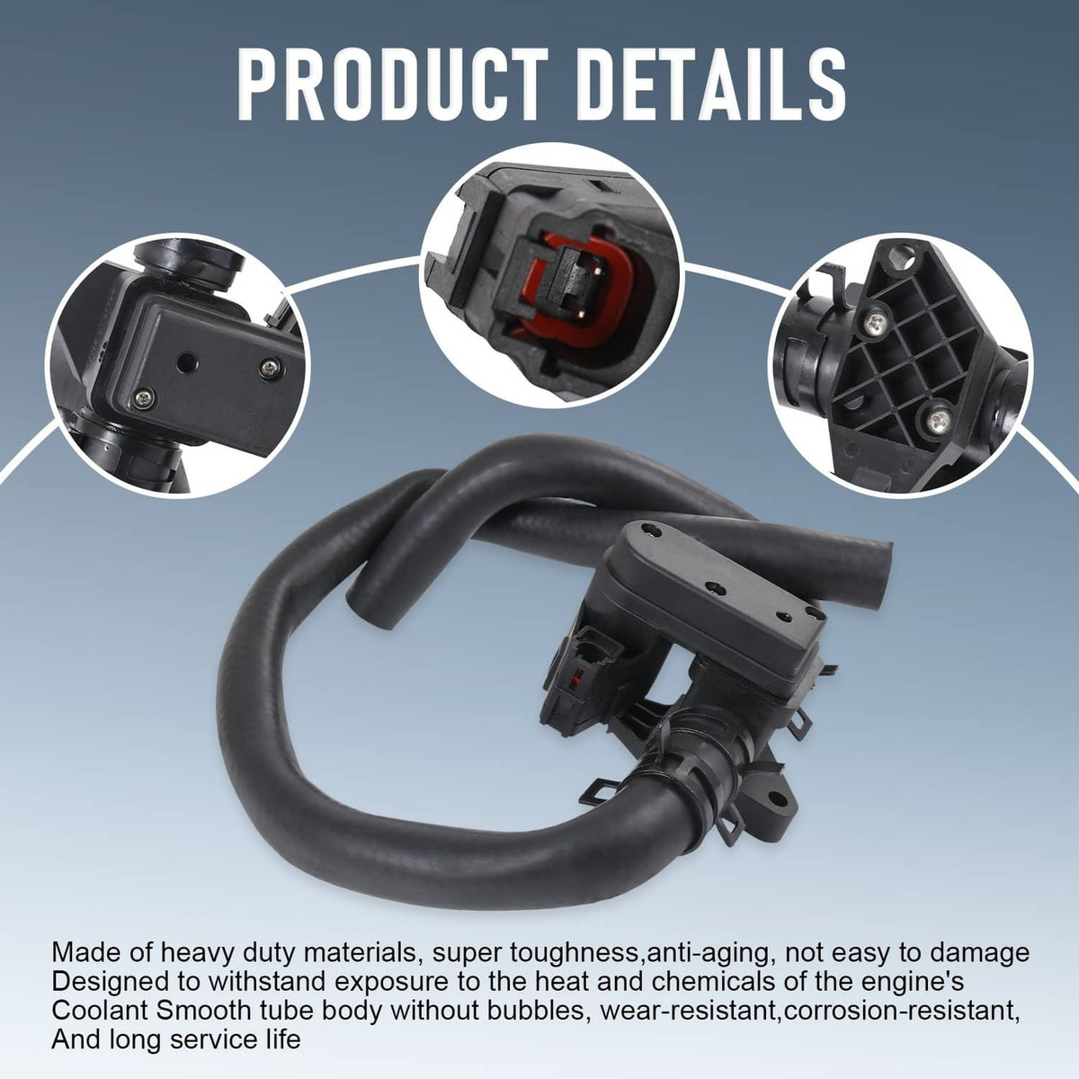 Black heater inlet hose control valve with connector ports and mounting plate