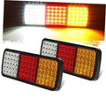 Pair of rectangular LED truck tail light bars with red, amber, and white lens sections