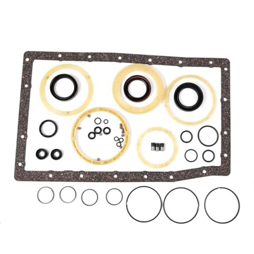 Transmission overhaul gasket plate with circular port seals and small O-rings