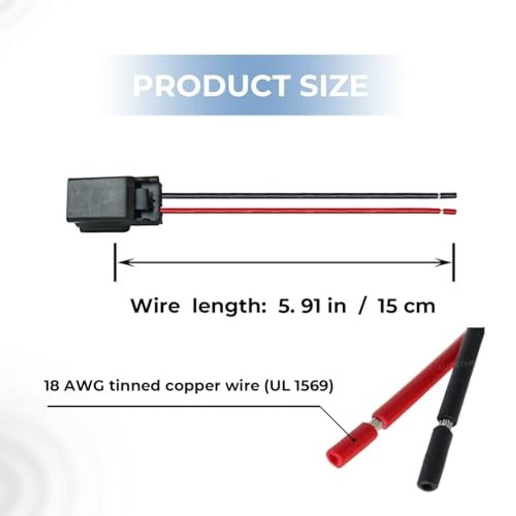 Throttle connector pigtail with black housing and red/black 15 cm wire length