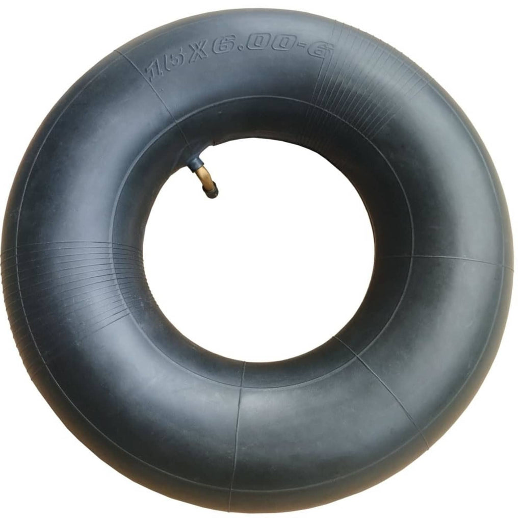 Single 15x6.00-6 inner tube with bent valve stem, dark rubber