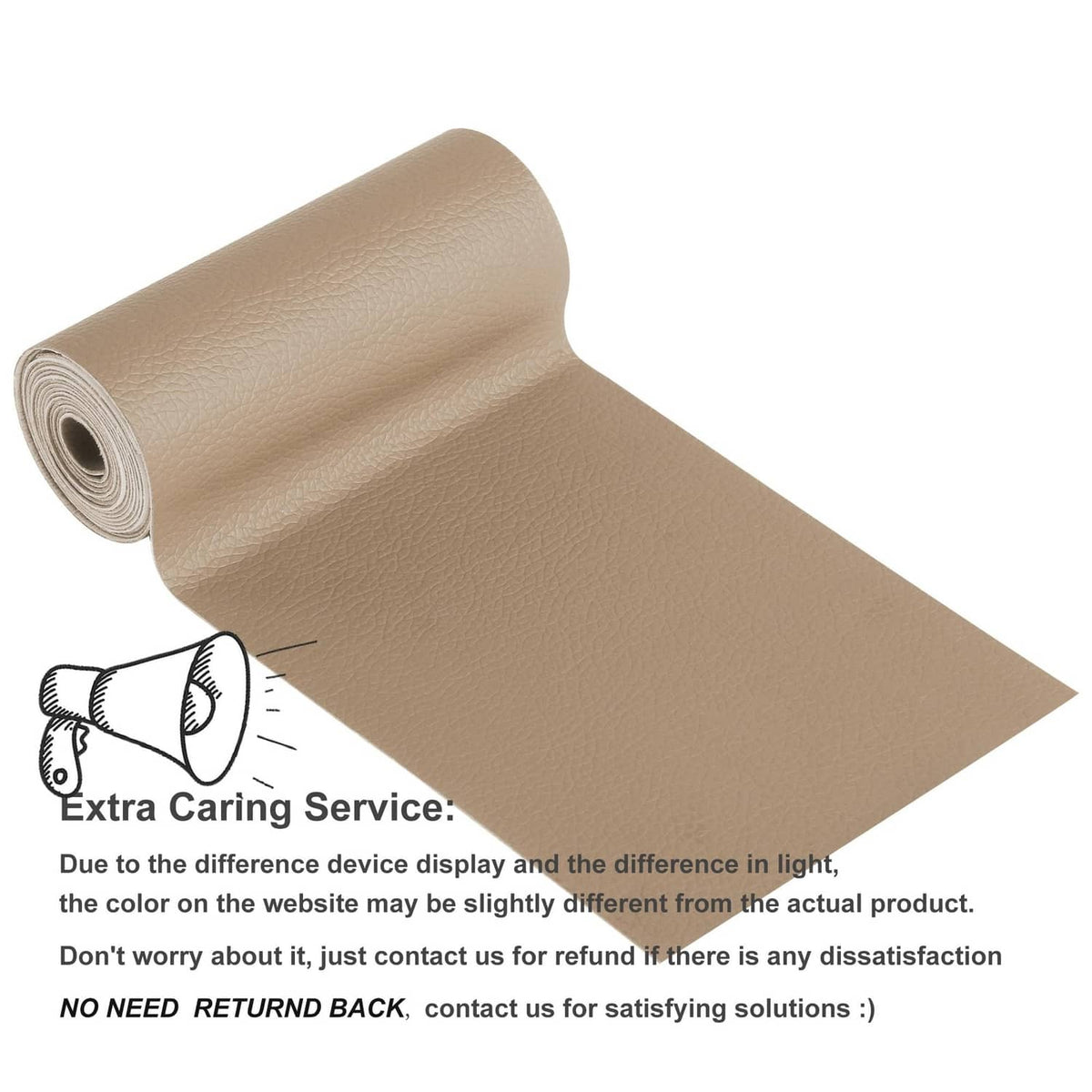 YAFLC self-adhesive leather repair patch roll, medium beige sheet