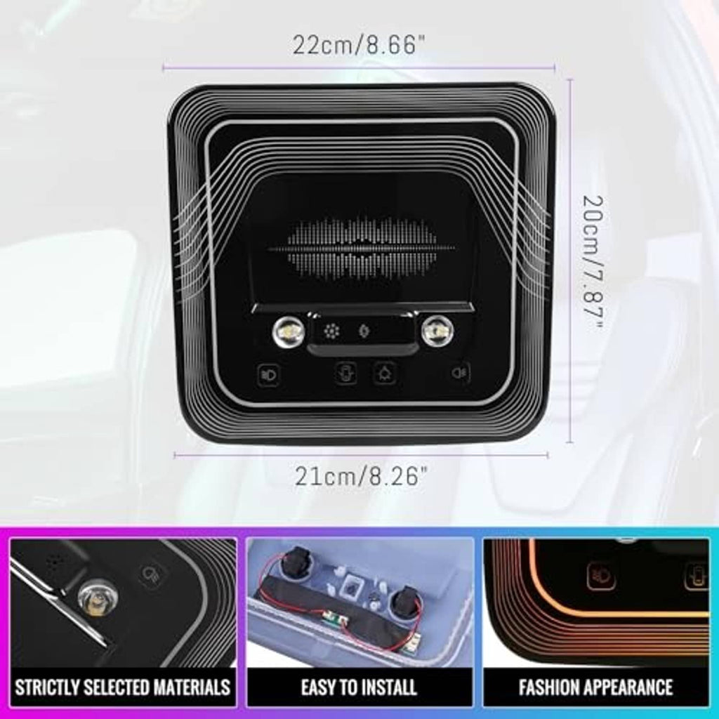 Square LED dome light replacement panel with mounting buttons and size markings