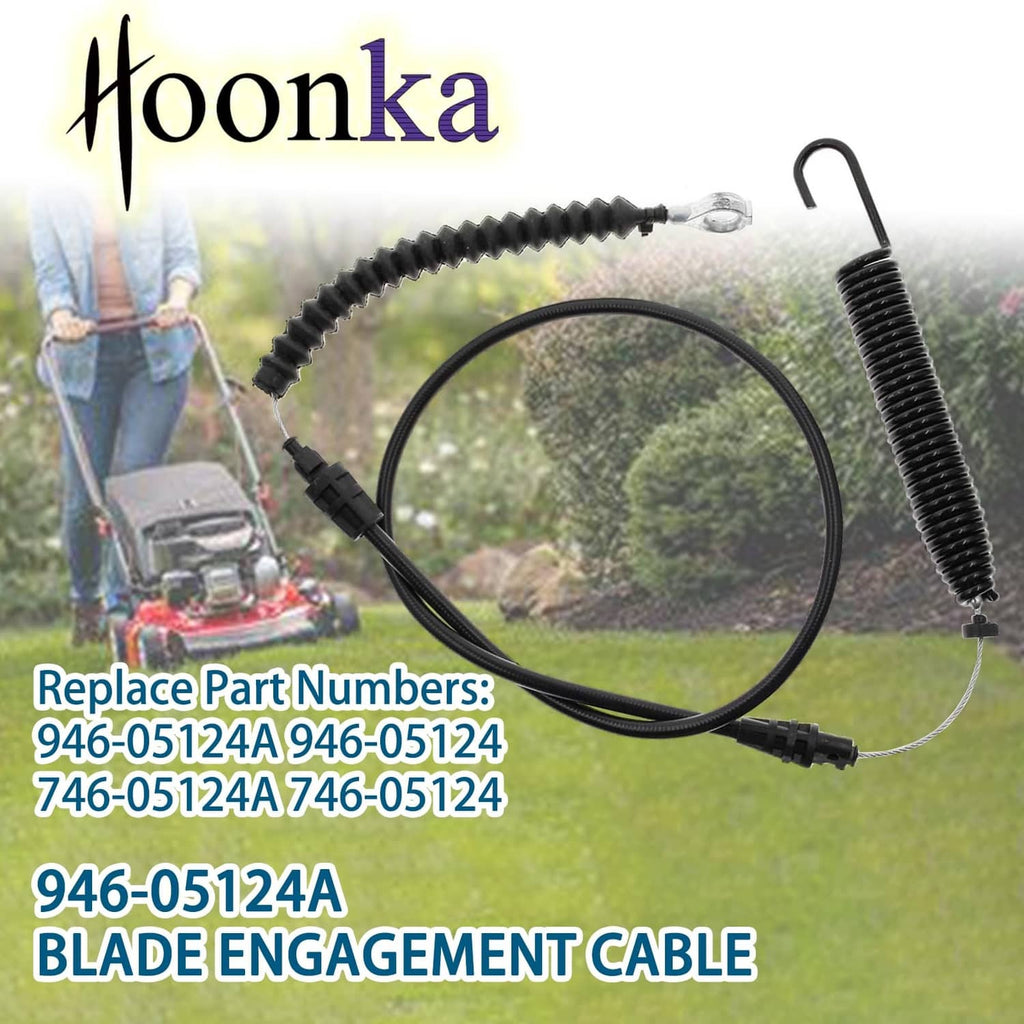 Black blade engagement cable with coiled spring and two end connectors