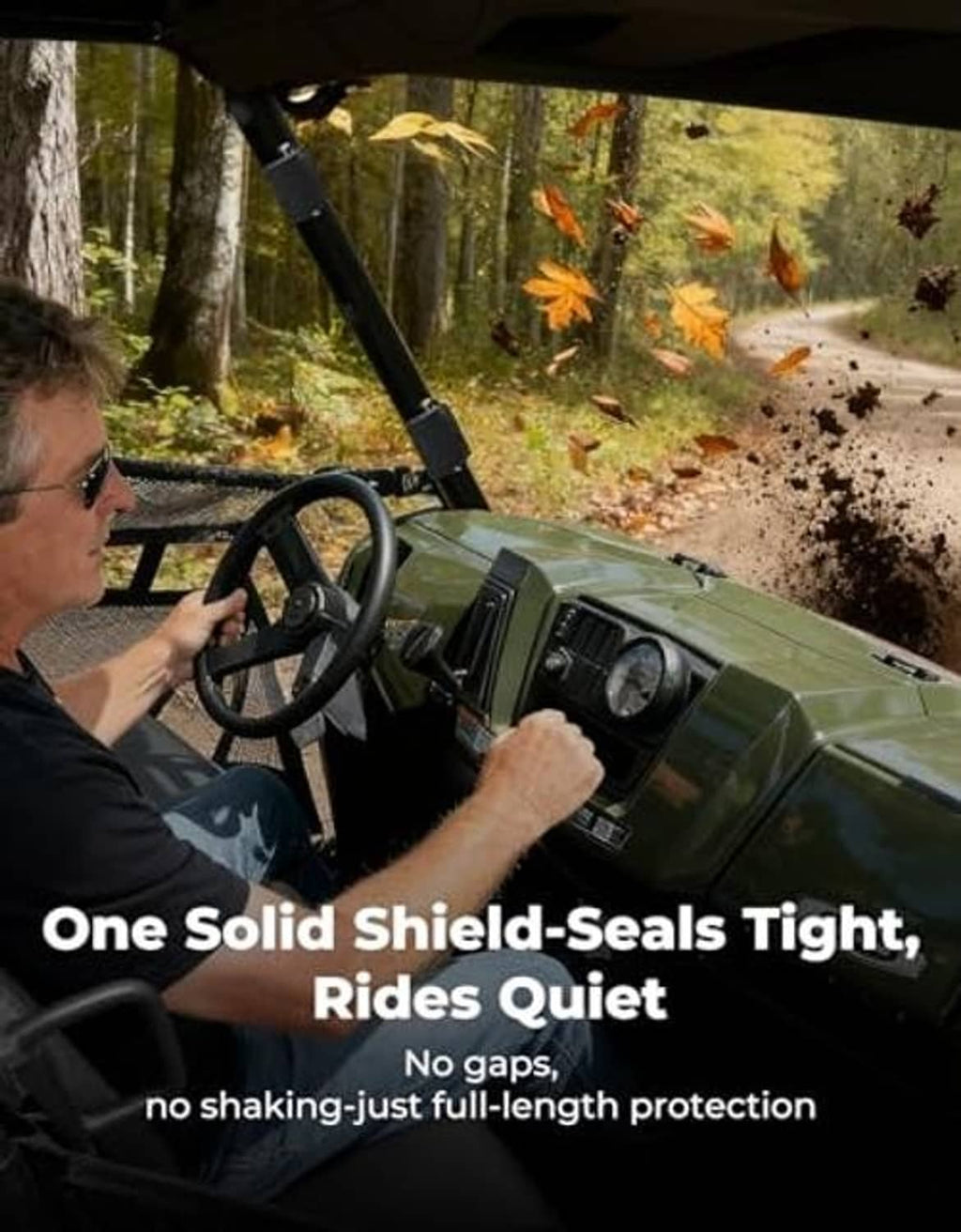 Front windshield shield with tight seal design for full-length protection