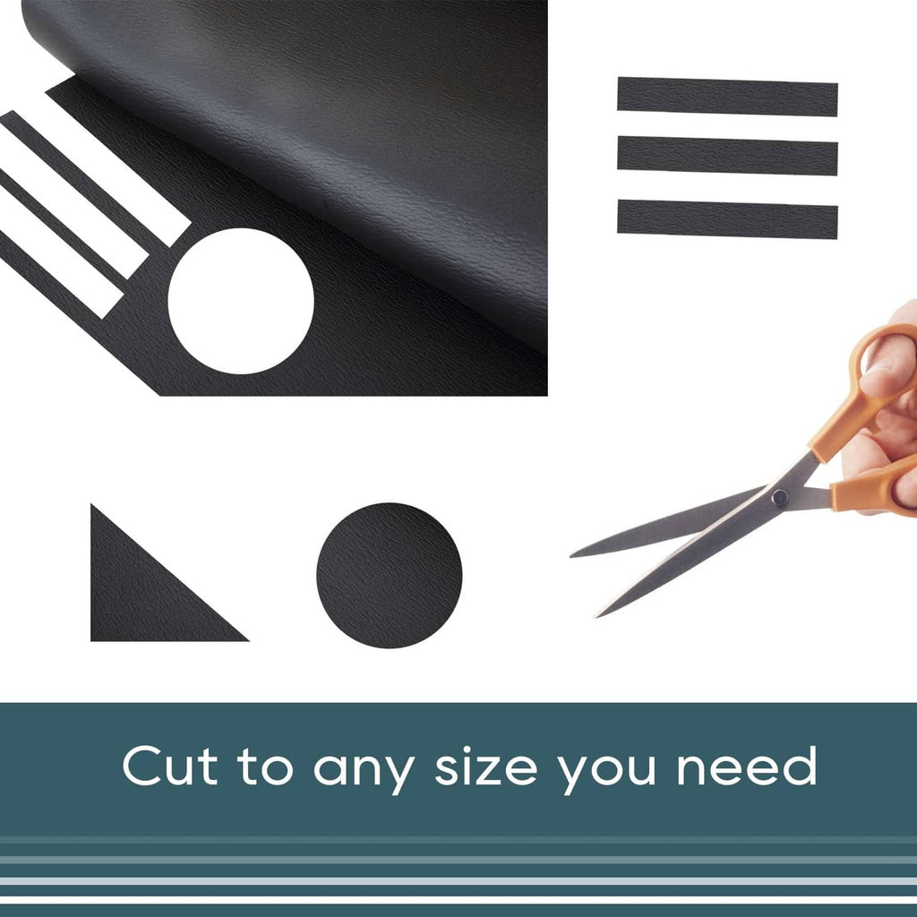 Cut-to-size adhesive foam rubber sheet with dark gray textured finish