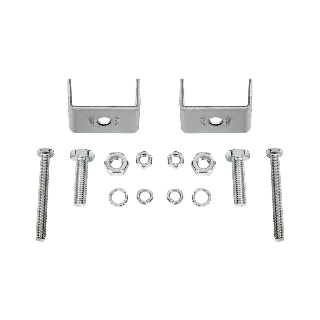 Mounting brackets and hardware for LED cab roof marker light, silver metal parts