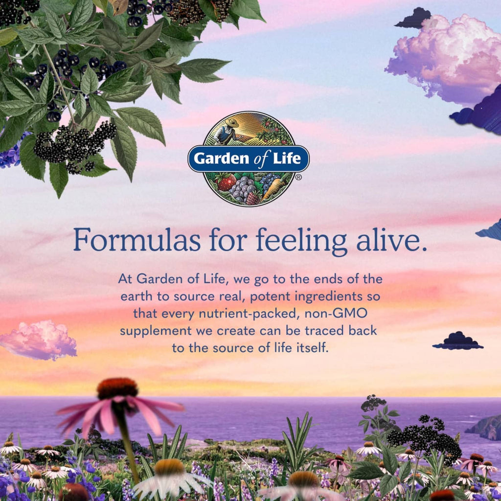 Garden of Life multivitamin promotional card with brand logo