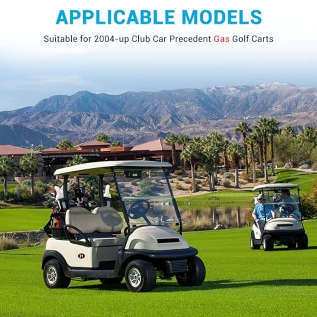 Golf carts outdoors, showing compatibility for an ignition key switch