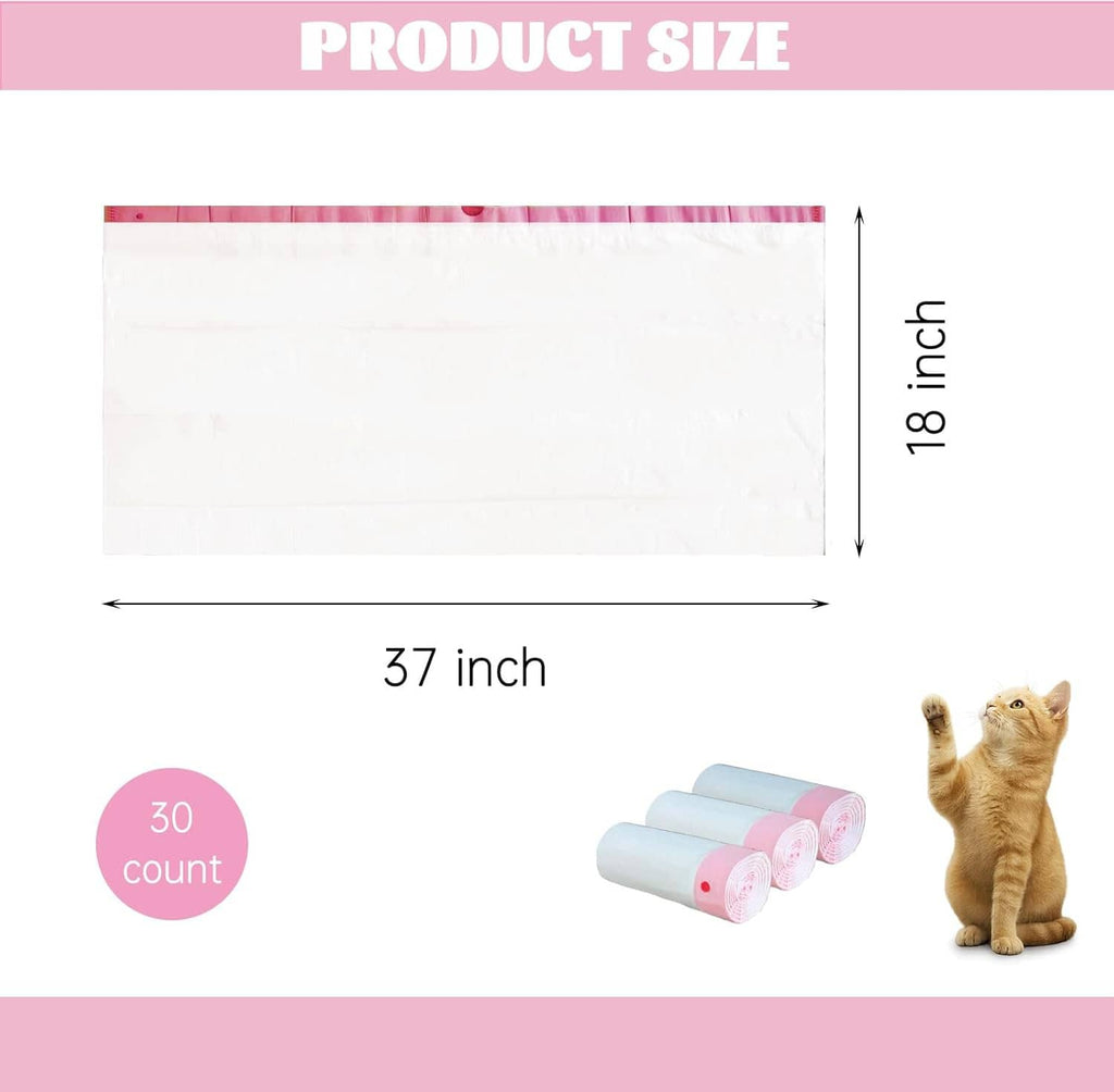 Large drawstring litter liner bag, 37 x 18 inch size diagram