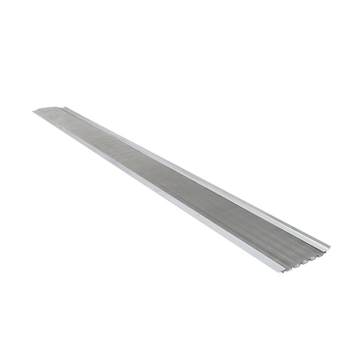 6-inch aluminum gutter cover with steel mesh, angled guard panel