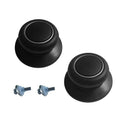 Two black pot lid replacement knobs with screws, heat-resistant bakelite-style caps