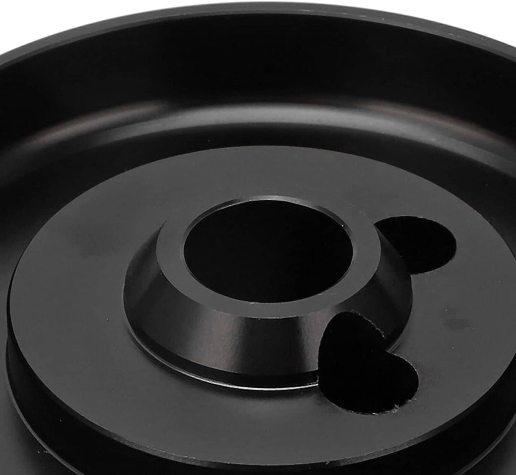 Black steering wheel hub adapter faceplate with large center opening