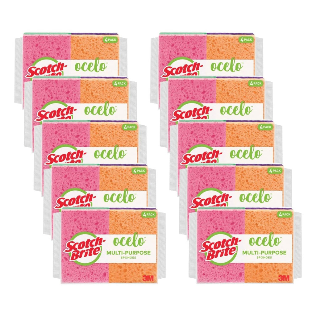 Scotch-Brite Ocelo handy sponge 4-pack, pink and orange pads