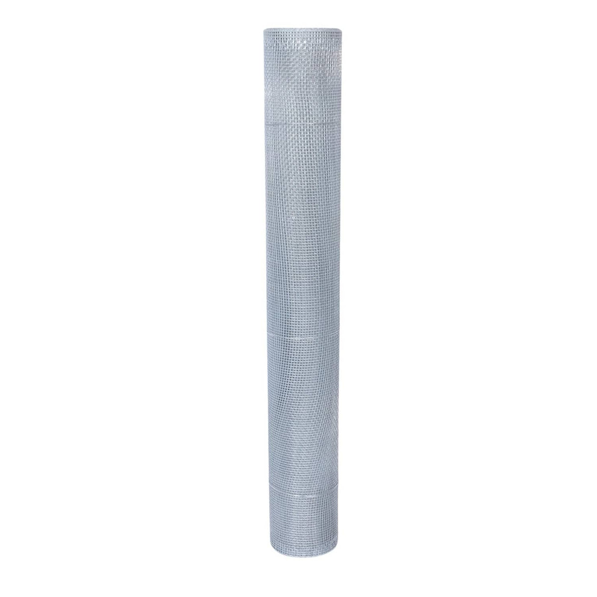 Galvanized wire hardware cloth roll, tall cylinder of silver mesh screen