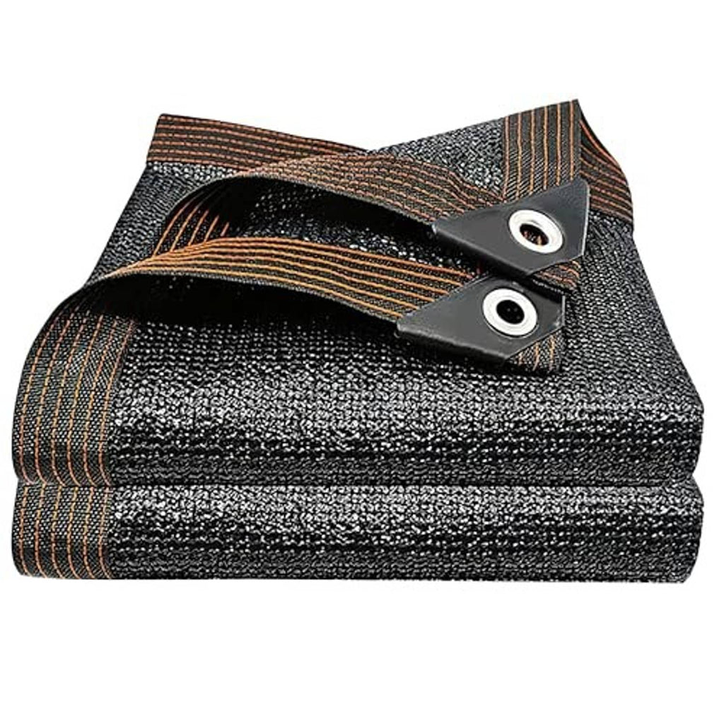 Dark shade cloth bundle with bronze stripe trim and metal grommets