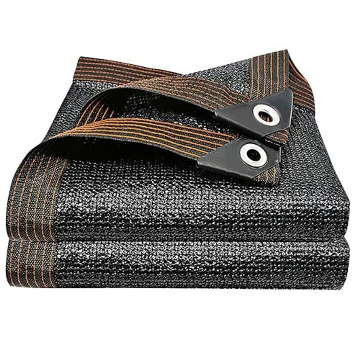 Dark shade cloth bundle with bronze stripe trim and metal grommets