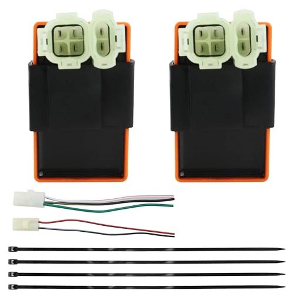 6-pin AC CDI ignition box replacement, front view with dual white connectors and orange accents