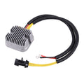 Voltage regulator rectifier with aluminum heat sink and black wire harness