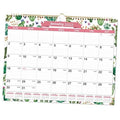 Wall calendar with January 2022 layout, cactus floral border and gold spiral binding