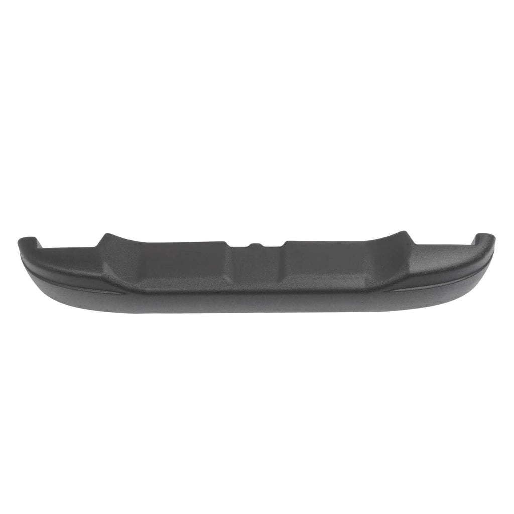 Dark gray rear bumper cover, front view with center ridges and side tabs