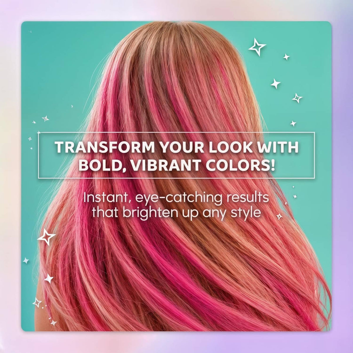 Hair with bold pink chalk streaks for a vibrant, temporary color look