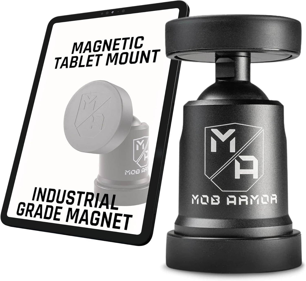 Tabnetic Maxx magnetic tablet mount with circular magnet base and black head
