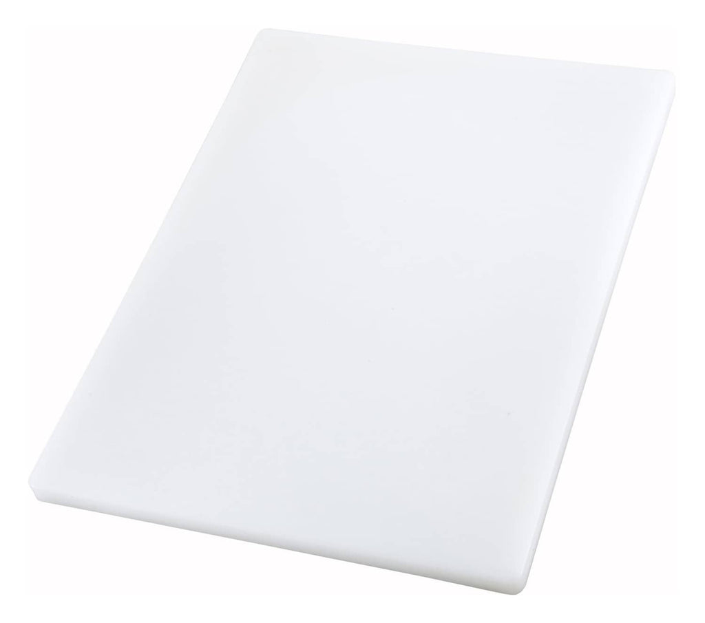White plastic cutting board, rectangular 15 x 20 in, 1 in thick