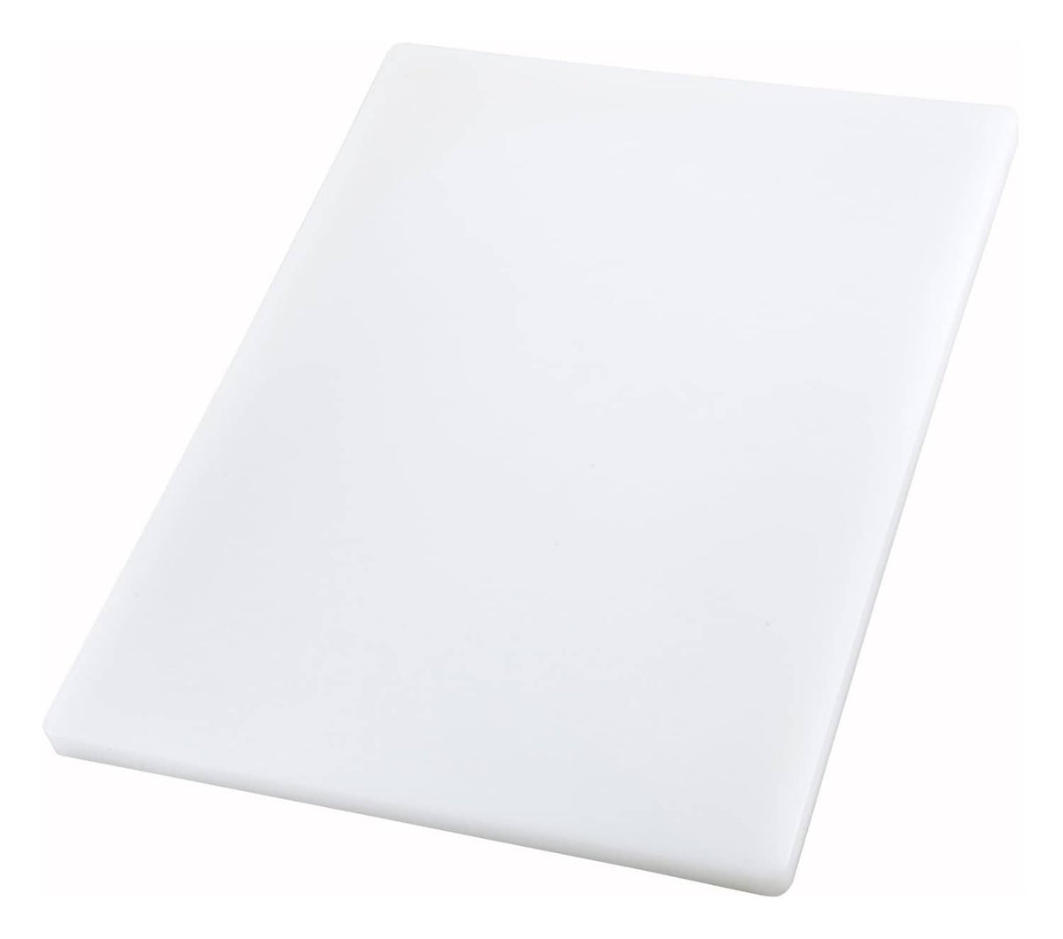 White plastic cutting board, rectangular 15 x 20 in, 1 in thick