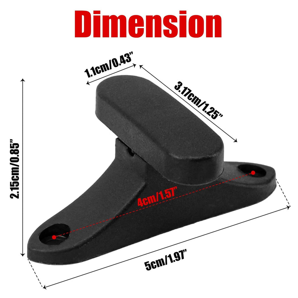 Black ABS violin case bow holder with mounting screw and circular side hole