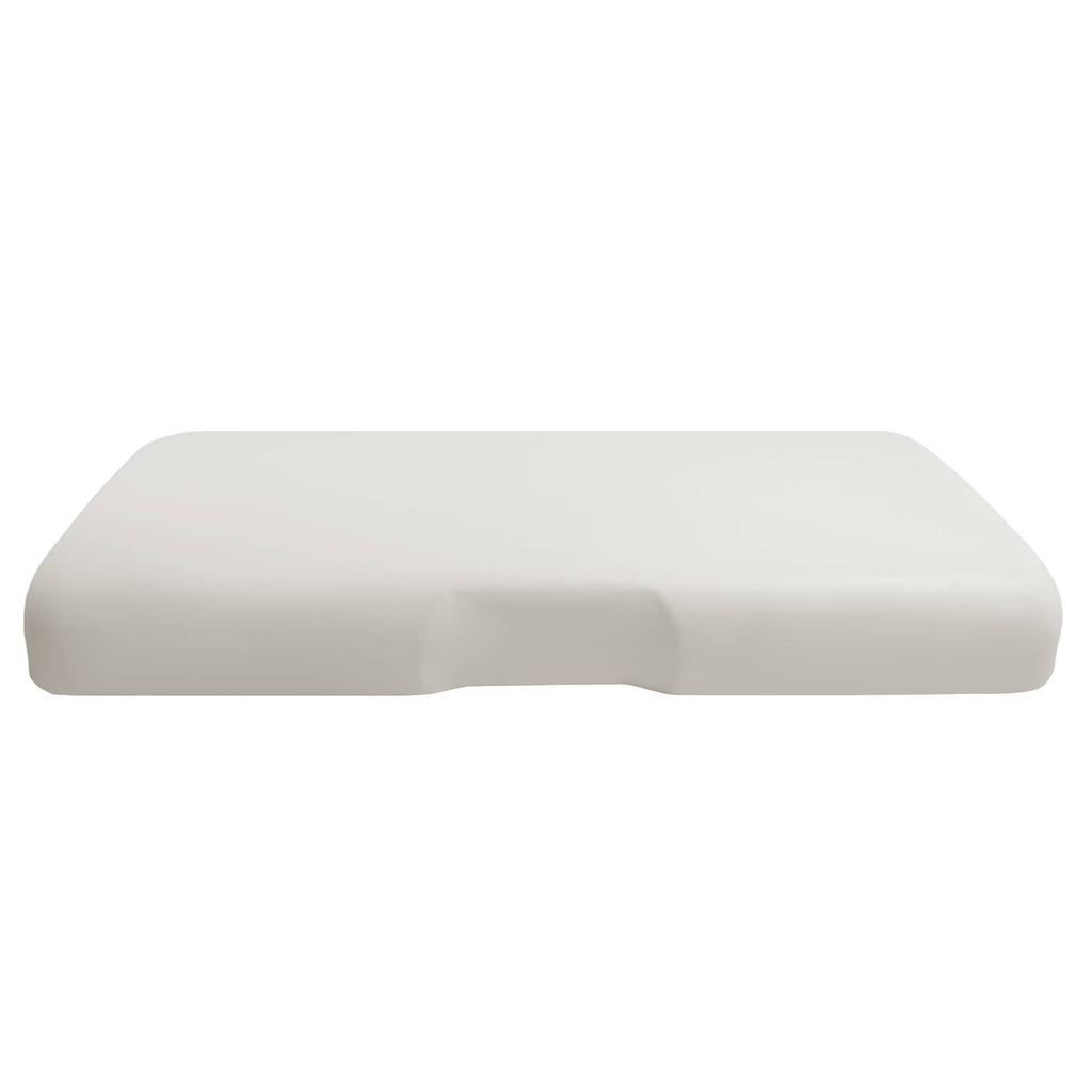 White seat bottom cushion with smooth curved profile and thick padding