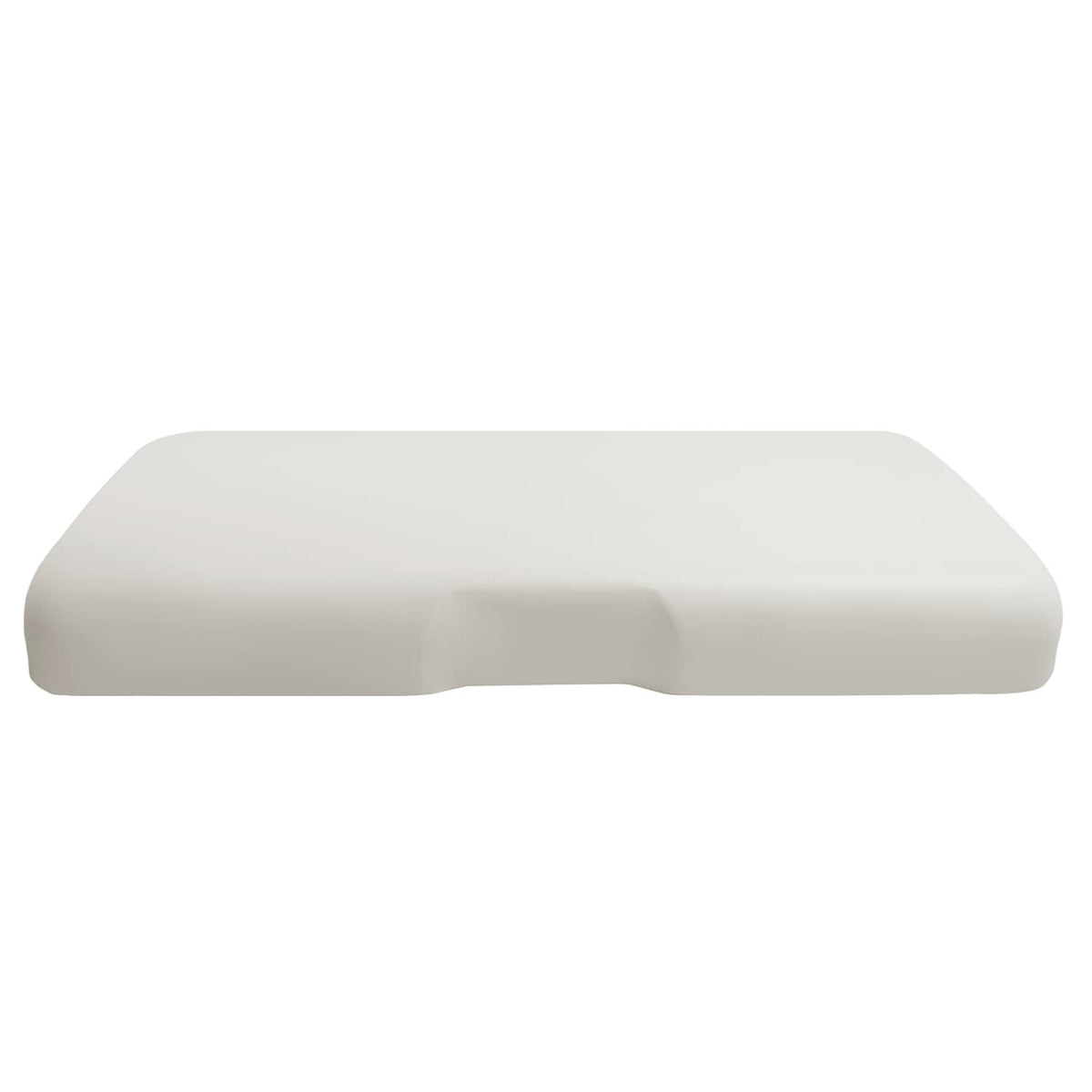 White seat bottom cushion with smooth curved profile and thick padding